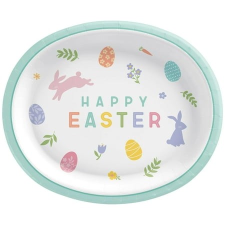Pretty Pastel Easter Oval Plates 8ct