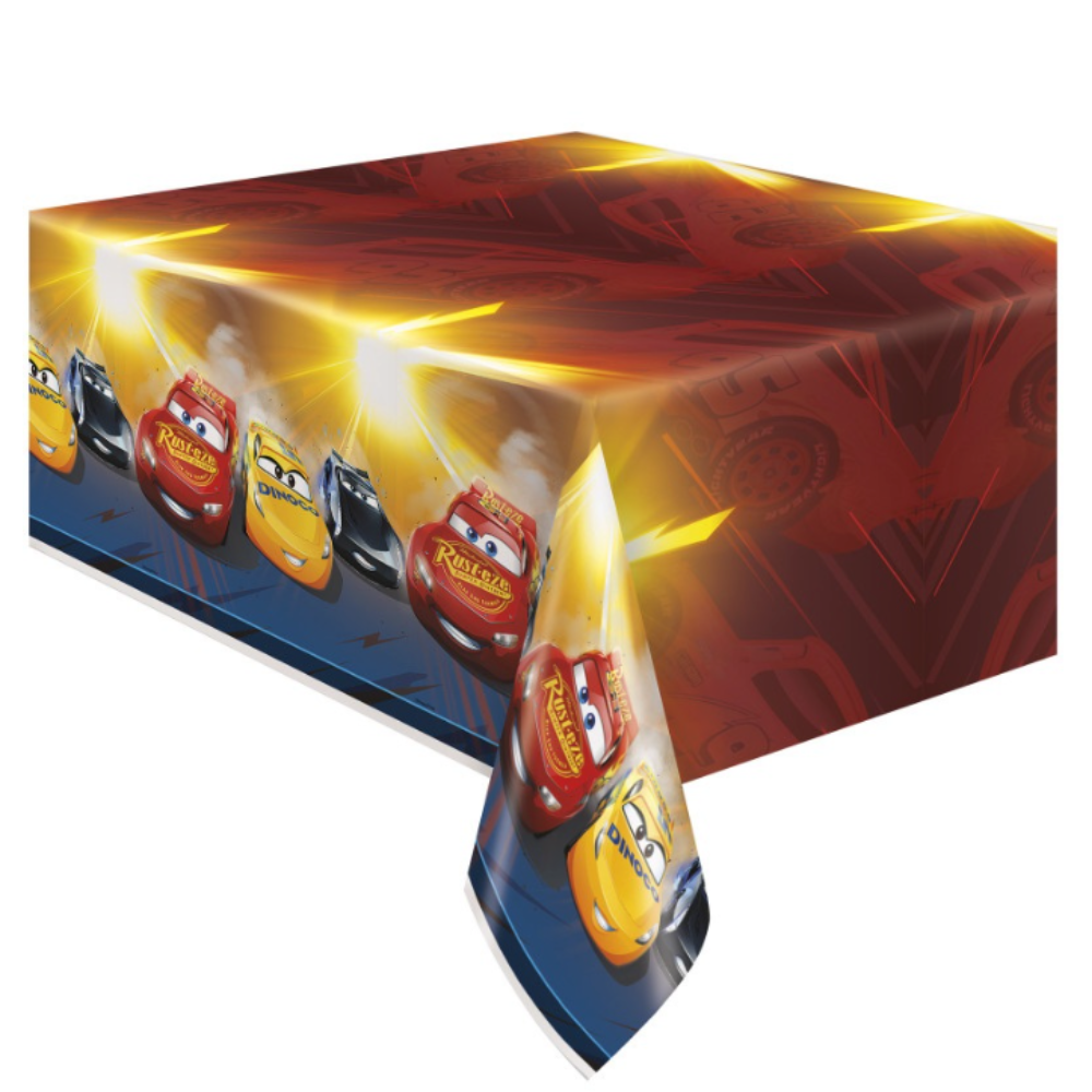 Disney Cars 3 Movie Rectangular Plastic Table Cover &nbsp;54" x 84"