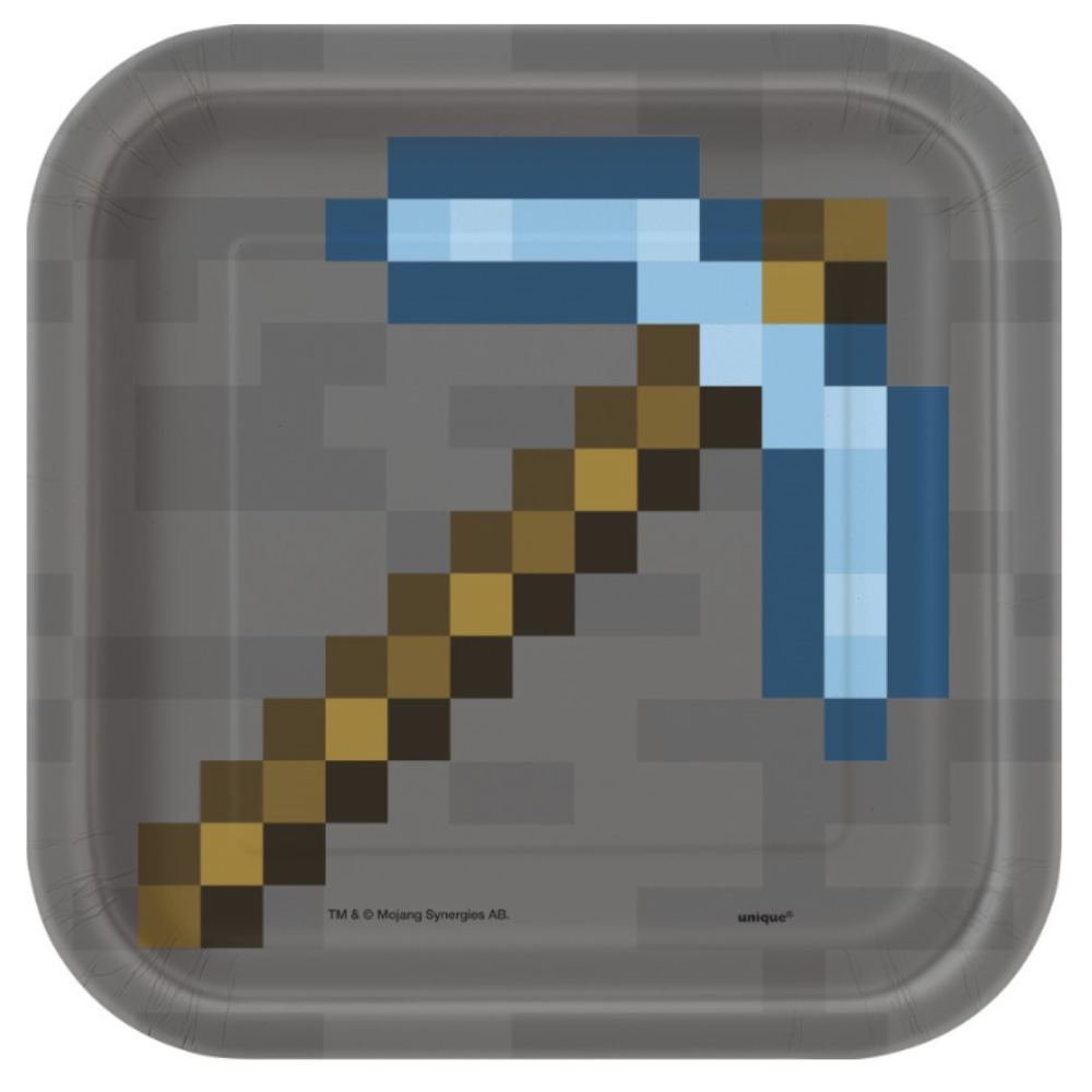 Minecraft Square 7" Dessert Plates  8ct