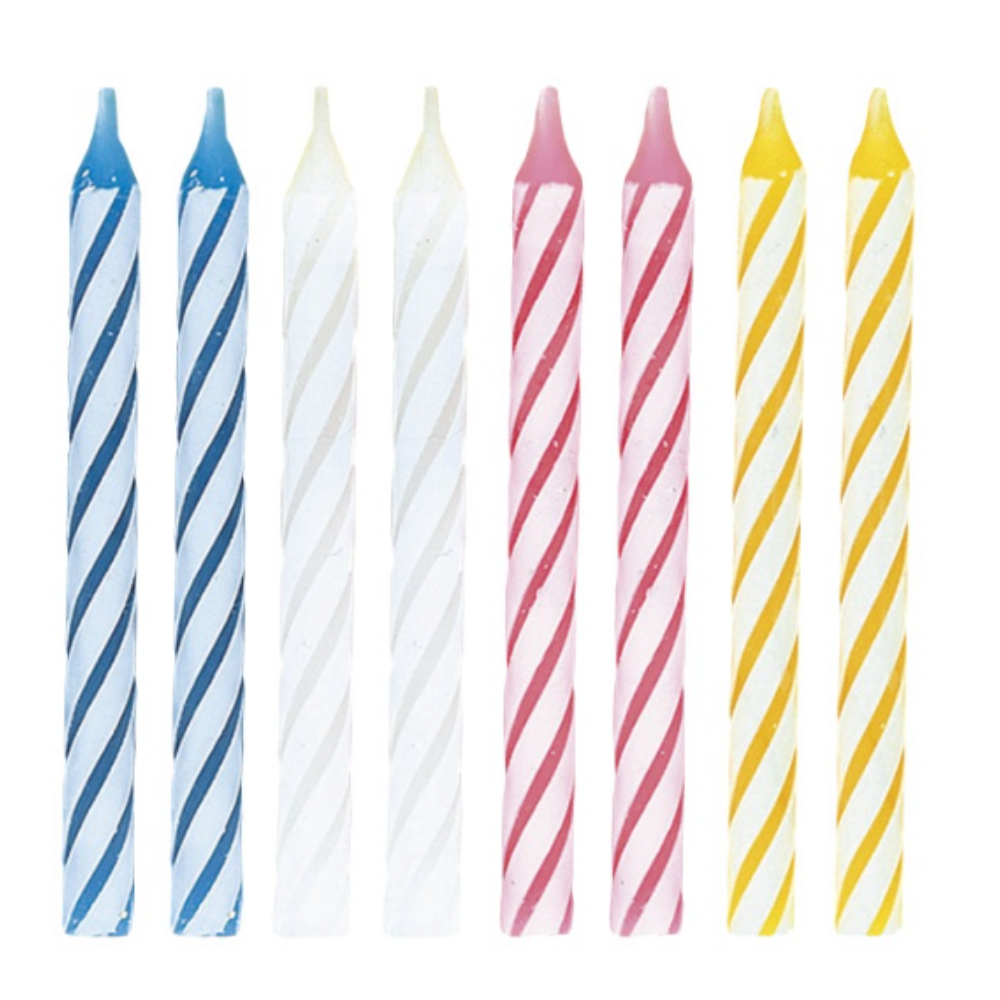 Multicolor Spiral Birthday Candles 24ct