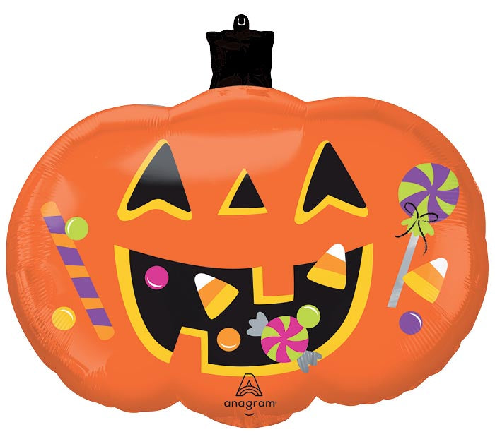 G010 24" TRICK OR TREAT PUMPKIN SHAPED FOIL BALLOON