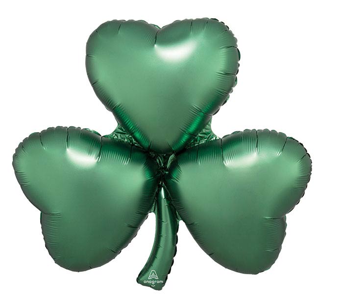 G005 29"PKG SATIN EMERALD SHAMROCK SHAPE