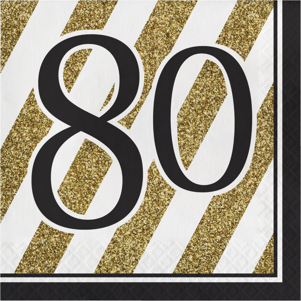 Black and Gold 80 Luncheon Napkins