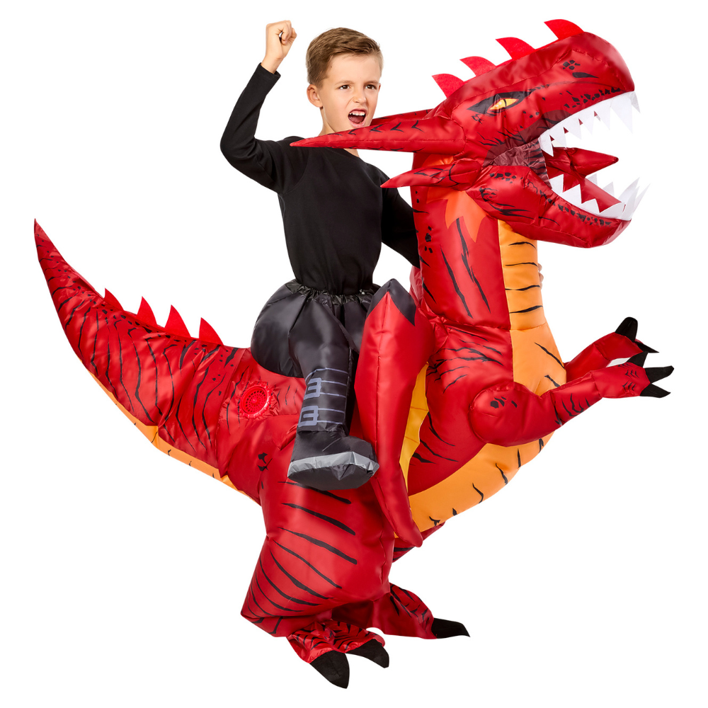 Red Dragon Kids Inflatable Ride-On Costume