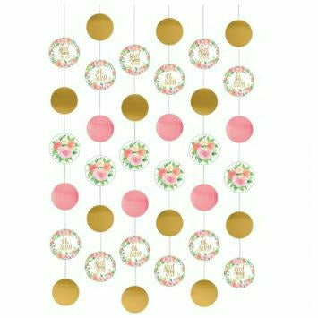 Amscan BABY SHOWER Floral Baby String Decorations 6ct