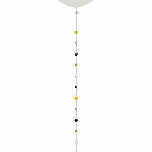 Amscan BALLOONS 970 Black, Gold & Silver Circles Balloon Tail