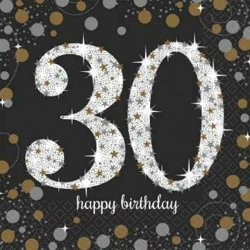 Amscan BIRTHDAY: OVER THE HILL Napkin 30 Bday LN