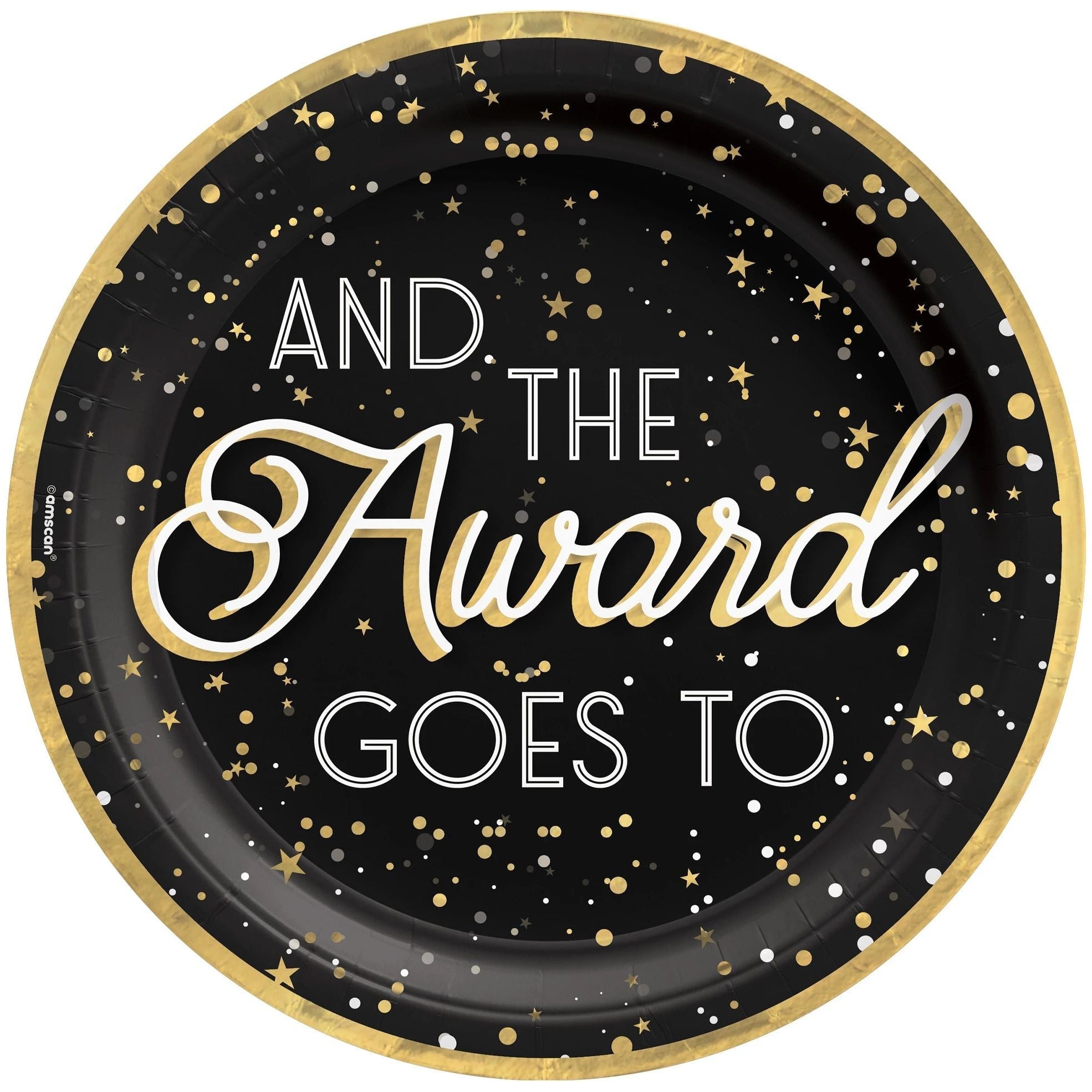 Amscan THEME: HOLLYWOOD Awards Night Round Plates, 10"