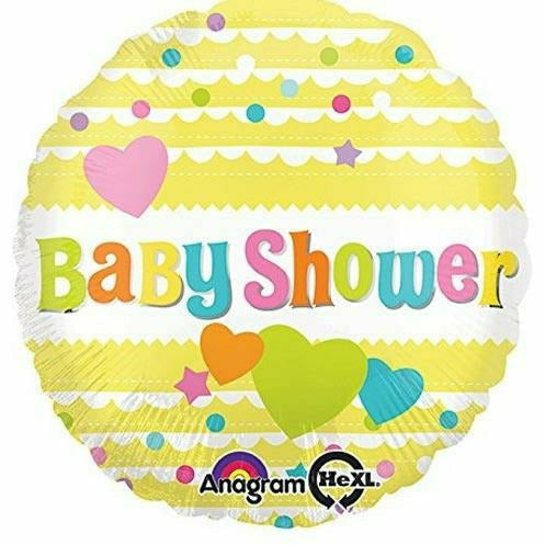 Burton and Burton BALLOONS D002 Baby Shower Yellow Hearts 17" Mylar Balloon
