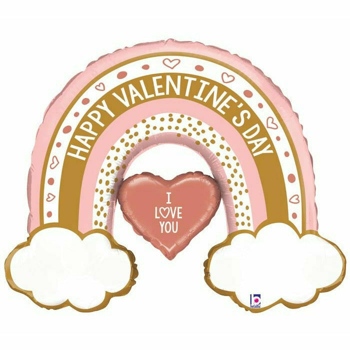 Burton and Burton BALLOONS J02 40" PKG ROSE GOLD RAINBOW BALLOON