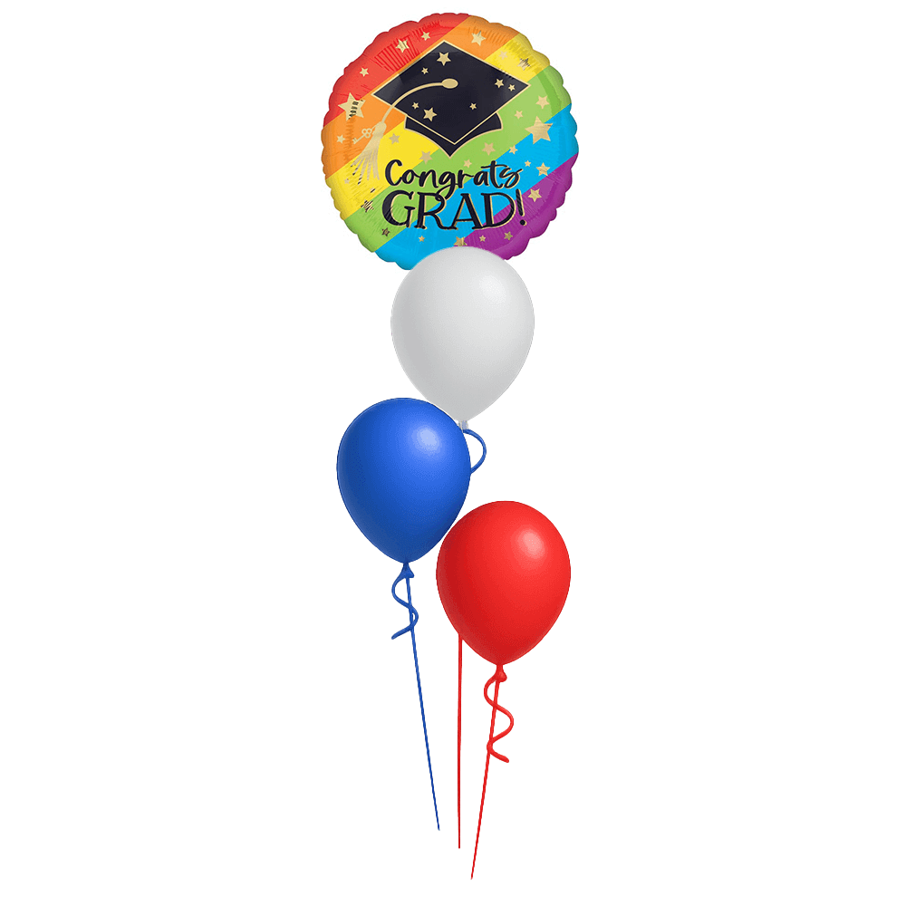 Graduation Balloon Tree 4 Cascading 11" Balloons - No Weight