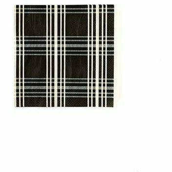 My Mind's Eye BOUTIQUE BLACK PLAID COCKTAIL NAPKINS