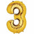 Nikki's Balloons BALLOONS 3 800's 34" Gold Number Mylar Balloon