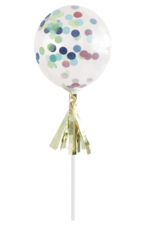 DIY Mini Confetti Balloon Cake Toppers