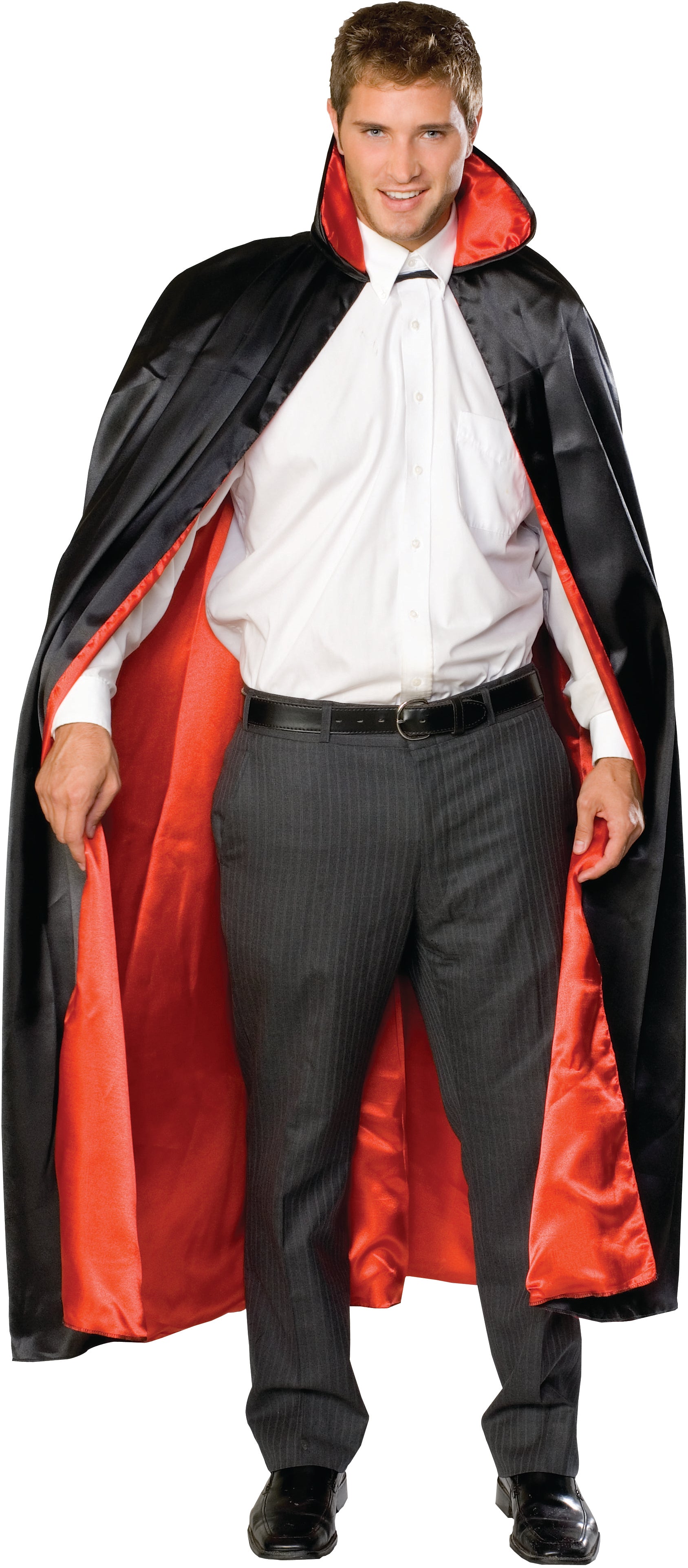 Long Satin Cape Black